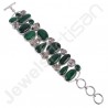 Green Amethyst Bracelet Malachite Bracelet Sterling Silver Bracelet