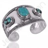 Oxidized Silver Bangle Sterling Silver Bangle Tibetan Turquoise Bangle