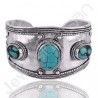 Oxidized Silver Bangle Sterling Silver Bangle Tibetan Turquoise Bangle