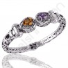 Purple Amethyst Bangle Citrine Bangle 925 Sterling Silver Bangle