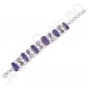 Natural Charoite Bracelet 925 Sterling Silver Bracelet Cluster Bracelet