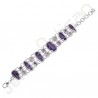Natural Charoite Bracelet 925 Sterling Silver Bracelet Cluster Bracelet