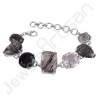 Tourmanilated Quartz Bracelet Sterling Silver Bracelet Handmade Bracelet