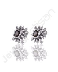 Smoky Quartz Studs 925 Sterling Silver Studs Handcrafted Silver Studs