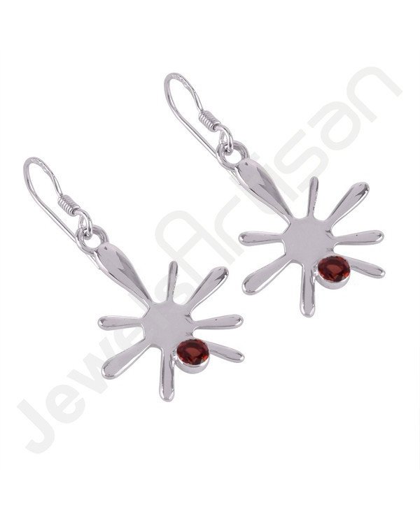 January Birthstone Earrings 925 Sterling Silver Earrings Garnet Earrings