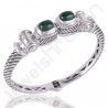 Malachite Bangle Rope Design Bangle 925 Sterling Silver Bangle