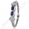 Lapis Bangle Rope Design Bangle 925 Sterling Silver Bangle