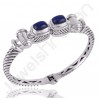 Lapis Bangle Rope Design Bangle 925 Sterling Silver Bangle