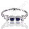 Lapis Bangle Rope Design Bangle 925 Sterling Silver Bangle