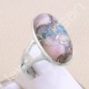 Pink Spiny Oyster Turquoise Ring 925 Sterling Silver Ring Gemstone Ring