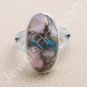 Pink Spiny Oyster Turquoise Ring 925 Sterling Silver Ring Gemstone Ring
