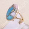 Pink Spiny Turquoise Ring Sterling Silver Ring Rose Gold-Plated Ring