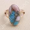 Pink Spiny Turquoise Ring Sterling Silver Ring Rose Gold-Plated Ring