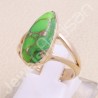 Green Copper Turquoise Ring Sterling Silver Ring Rose Gold-Plated Ring