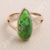 Green Copper Turquoise Ring Sterling Silver Ring Rose Gold-Plated Ring