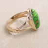 Green Copper Turquoise Ring Sterling Silver Ring Rose Gold-Plated Ring