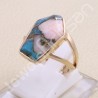 Pink Spiny Turquoise Ring Sterling Silver Ring Rose Gold Plated Ring