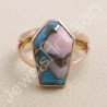 Pink Spiny Turquoise Ring Sterling Silver Ring Rose Gold Plated Ring