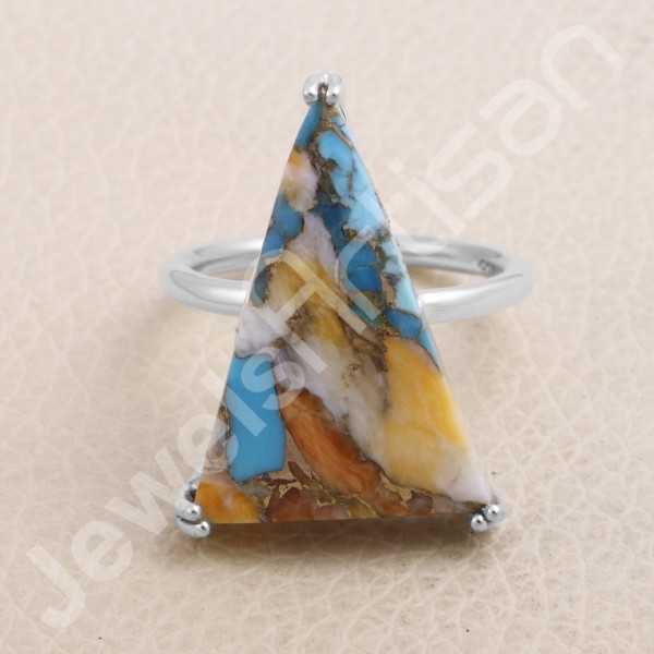 Spiny Oyster Turquoise Ring 925 Sterling Silver Ring Gemstone Ring