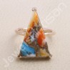 Rose Gold Plated Ring 925 Sterling Silver Ring Spiny Turquoise Ring