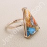 Rose Gold Plated Ring 925 Sterling Silver Ring Spiny Turquoise Ring