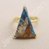 Spiny Oyster Turquoise Ring Gold-Plated Ring 925 Solid Silver Ring
