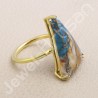 Spiny Oyster Turquoise Ring Gold-Plated Ring 925 Solid Silver Ring