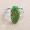 Mohave Turquoise Ring Solitaire Silver Ring 925 Sterling Silver Ring