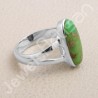 Mohave Turquoise Ring Solitaire Silver Ring 925 Sterling Silver Ring