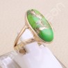 Green Copper Turquoise Ring Sterling Silver Ring Rose Gold Plated Ring