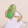 Green Copper Turquoise Ring Sterling Silver Ring Rose Gold Plated Ring