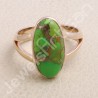 Green Copper Turquoise Ring Sterling Silver Ring Rose Gold Plated Ring