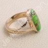 Green Copper Turquoise Ring Sterling Silver Ring Rose Gold Plated Ring