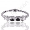 Black Onyx Bangle Rope Design Bangle 925 Sterling Silver Bangle