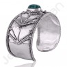 Sterling Silver Bangle Tibetan Turquoise Bangle Oxidized Silver Bangle