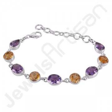 Purple Amethyst Bracelet 925 Sterling Silver Bracelet Handmade Bracelet