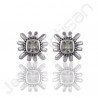 Green Amethyst Studs Natural Gemstone Studs 925 Sterling Silver Studs