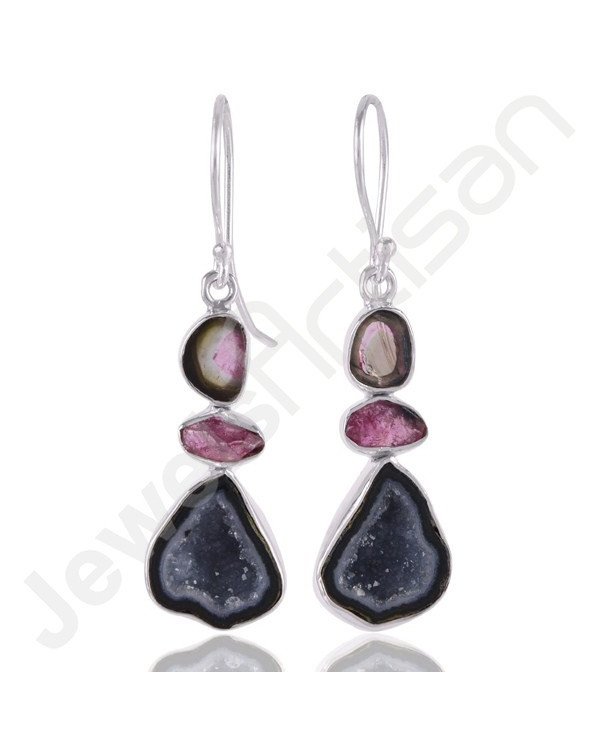 Tabasco Geode Earrings 925 Sterling Silver Earrings Dangle Drop Earrings
