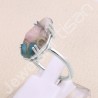 Sterling Silver Pink Spiny Oyster Turquoise Ring