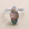 Sterling Silver Pink Spiny Oyster Turquoise Ring