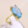 Gold Plated Ring Pink Spiny Oyster Turquoise Ring Solid Silver Ring