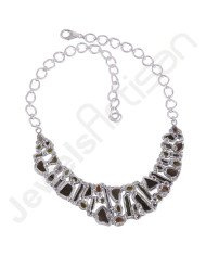 925 Sterling Silver Necklace Moldavite Necklace Cluster Necklace