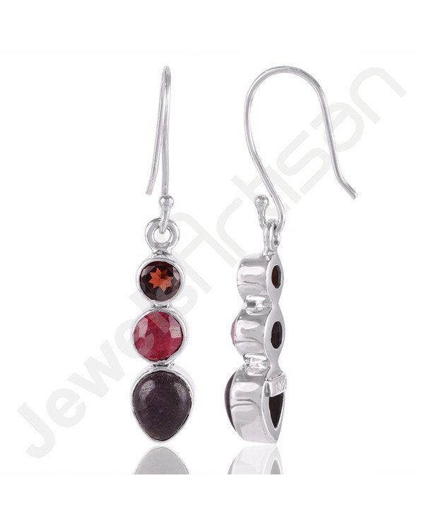 Ruby Earrings 925 Sterling Silver Earrings Dangle Drop Earrings