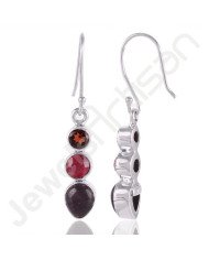 Ruby Earrings 925 Sterling Silver Earrings Dangle Drop Earrings