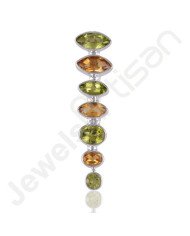Peridot & Citrine Pendant | 925 Sterling Silver Handmade Jewelry