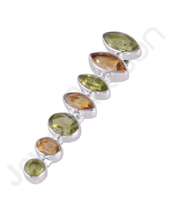 Peridot & Citrine Pendant | 925 Sterling Silver Handmade Jewelry