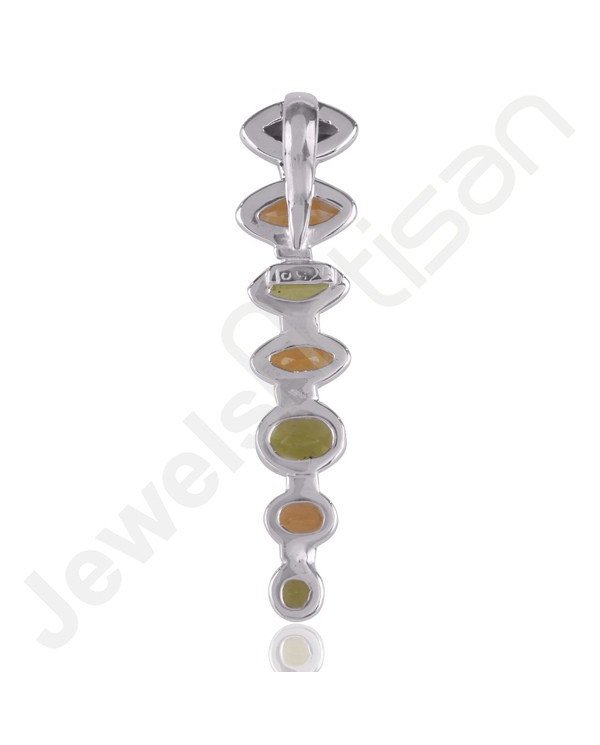 Peridot & Citrine Pendant | 925 Sterling Silver Handmade Jewelry