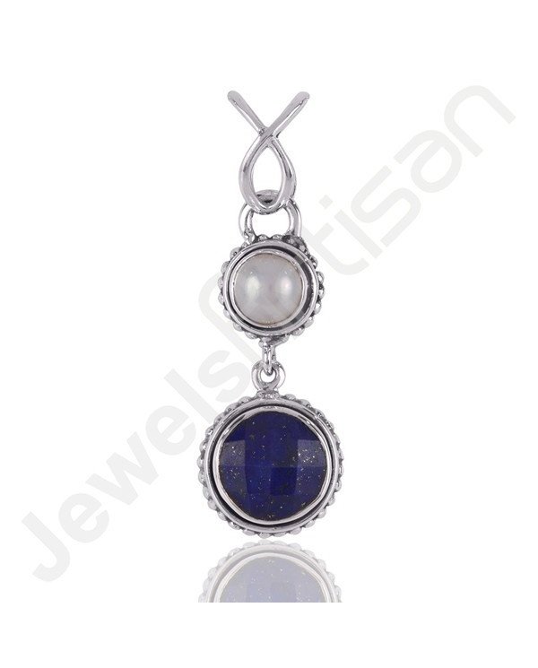Lapis Lazuli Sterling Silver Pearl Pendant