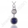 Lapis Lazuli Sterling Silver Pearl Pendant