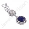 Lapis Lazuli Sterling Silver Pearl Pendant